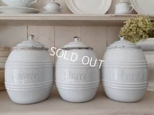 画像2: アンティークホーロー白キャニスター