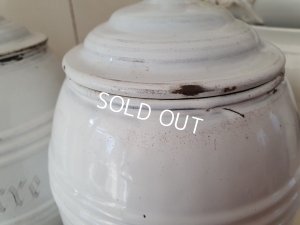 画像14: アンティークホーロー白キャニスター