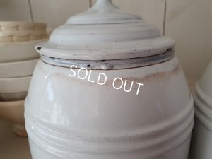 画像15: アンティークホーロー白キャニスター