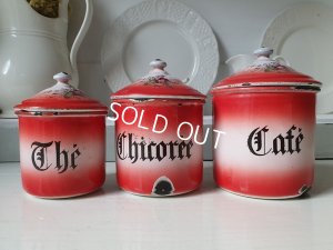 画像4: アンティーク花柄キャニスター3P