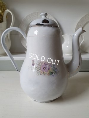 画像2: アンティークパンジー柄コーヒーポット