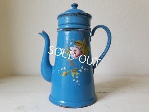 画像12: アンティークホーローローズ柄コーヒーポット