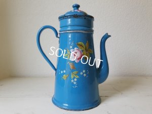 画像14: アンティークホーローローズ柄コーヒーポット