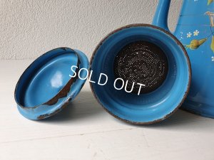 画像6: アンティークホーローローズ柄コーヒーポット