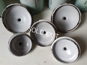 画像12: アンティークホーローローズ柄キャニスター5P