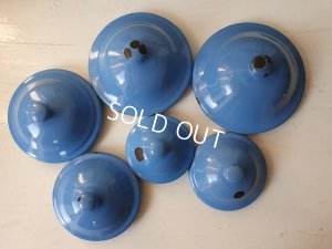 画像9: アンティークブルー格子柄キャニスター6P