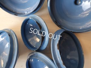 画像11: アンティークブルー格子柄キャニスター6P