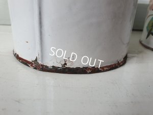 画像11: アンティークホーロー手描きキャニスター2P