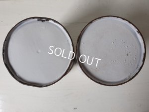 画像15: アンティークホーロー手描きキャニスター2P