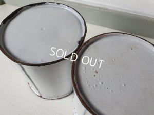 画像16: アンティークホーロー手描きキャニスター2P