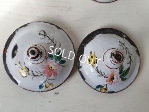 画像5: アンティークホーロー手描きキャニスター2P