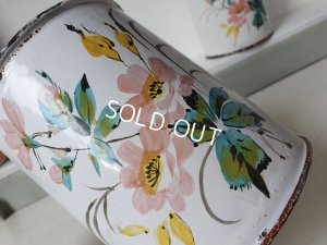 画像4: アンティークホーロー手描きキャニスター2P