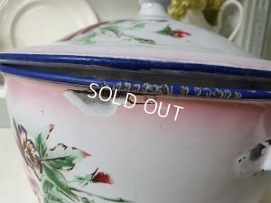 画像12: Japyピンクぼかしローズとパンジー柄キャセロール