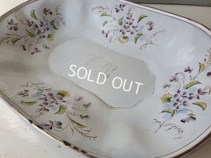 画像3: アンティークホーローすみれ柄トレイ