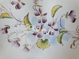 画像2: アンティークホーローすみれ柄トレイ