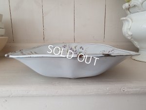 画像14: アンティークホーローすみれ柄トレイ