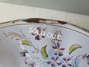 画像10: アンティークホーローすみれ柄トレイ