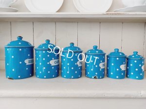 画像3: アンティークホーロートッド柄キャニスター6P