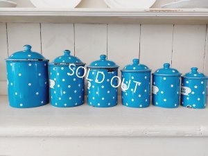 画像5: アンティークホーロートッド柄キャニスター6P