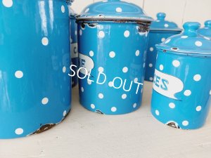 画像11: アンティークホーロートッド柄キャニスター6P