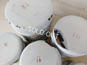 画像14: アンティークホーロー花柄キャニスター