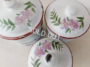 画像12: アンティークホーロー花柄キャニスター