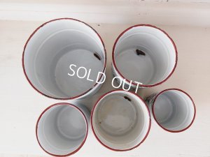 画像10: アンティークホーロー花柄キャニスター