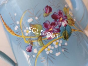 画像8: アンティークホーロー手描きすみれ柄ポット