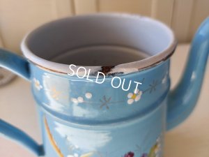 画像13: アンティークホーロー手描きすみれ柄ポット