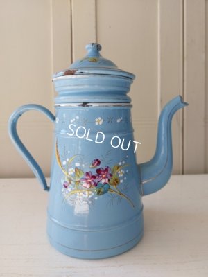 画像3: アンティークホーロー手描きすみれ柄ポット