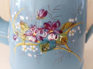 画像6: アンティークホーロー手描きすみれ柄ポット