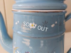 画像7: アンティークホーロー手描きすみれ柄ポット