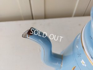 画像18: アンティークホーロー手描きすみれ柄ポット