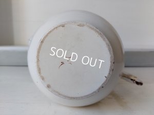 画像14: アンティークホーローリボンとローズ柄ポット