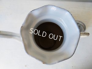 画像12: アンティークホーローリボンとローズ柄ポット