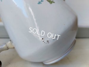 画像11: アンティークホーローリボンとローズ柄ポット