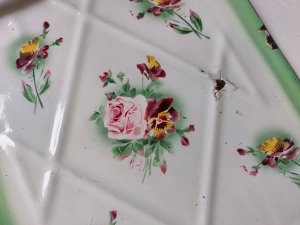 画像7: Japyグリーングラデーションローズとパンジー柄レードルラック