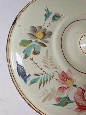 画像9: アンティークホーロー手描きローズ柄スーピエール