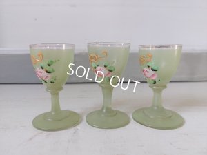 画像12: アンティークつばめとローズ柄リキュールボトルセット