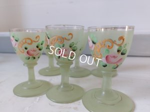 画像15: アンティークつばめとローズ柄リキュールボトルセット