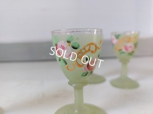 画像17: アンティークつばめとローズ柄リキュールボトルセット