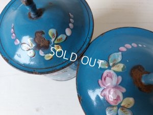 画像2: アンティーク手描きローズ柄キャニスター