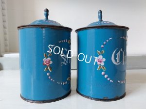 画像10: アンティーク手描きローズ柄キャニスター