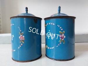 画像12: アンティーク手描きローズ柄キャニスター