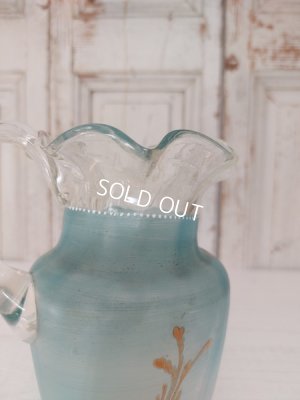 画像2: アンティークガラスつばめ柄ピッチャー