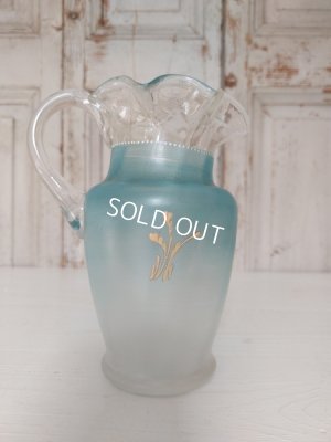 画像5: アンティークガラスつばめ柄ピッチャー