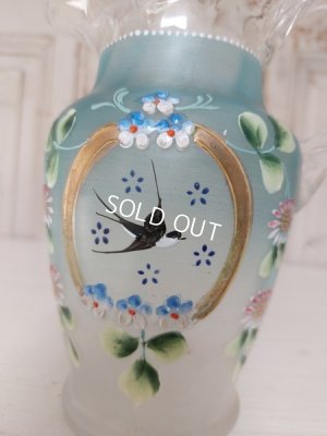 画像8: アンティークガラスつばめ柄ピッチャー