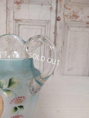 画像10: アンティークガラスつばめ柄ピッチャー