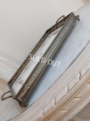 画像8: アンティーク陶器ローズガーランド柄トレイ