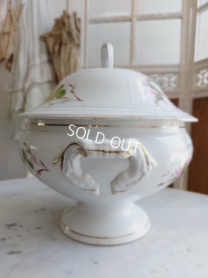 画像16: アンティークマリエローズとパンジー柄陶器スーピエール